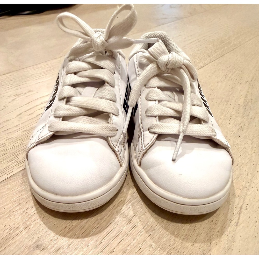Puma Smash v2 Max Kids Sneakers White Black Low Top Athletic Shoes 373805-02 12C - Picture 7 of 8